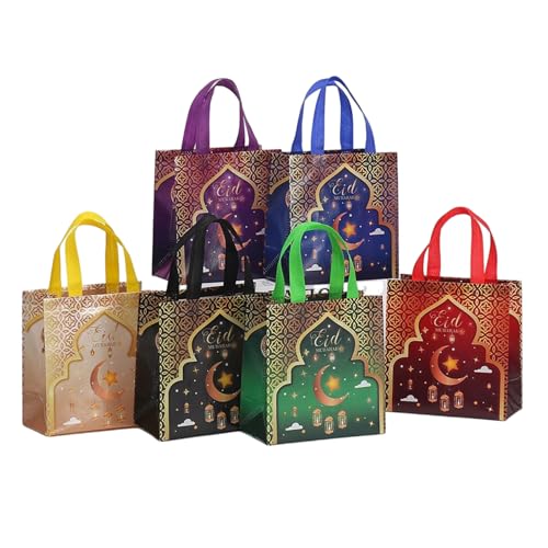 Bubaxuce 12 Stück Eid Mubarak Wiederverwendbare Geschenkbeutel Ramadan Umweltschutz Party Taschen Multifunktionale Vliesstoffbeutel Für Geschenkverpackungen Feier