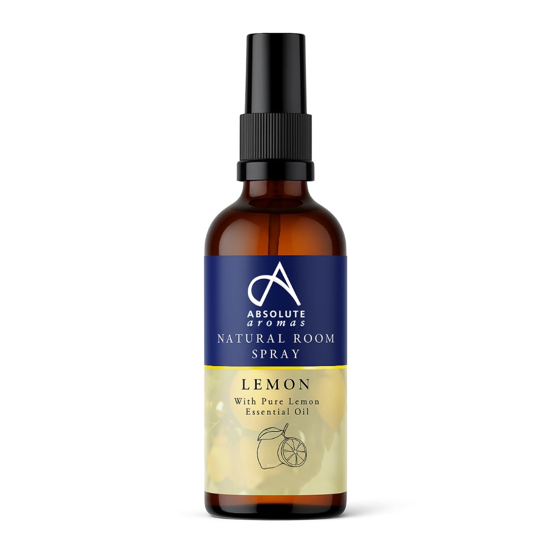 Absolute Aromas Natural Lemon Room Spray with Pure Lemon Essential Oil - A Wonderfully Zesty and Deliciously Fresh aroma - 100% Pure, Natural, Vegan, Undiluted and Cruelty-Free