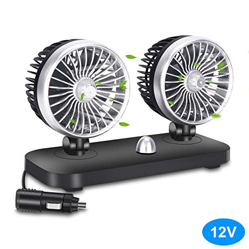 Car Fan Electric 12V Car Fan 2 Speed Dual Head Auto Fan Cooling