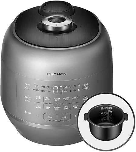 Miniatura 3 de Cuchen CRT-RPK0641MUS - Olla arrocera y calentador de calefacción por inducción de ultra alta presión de 6 tazas 2.1, sistema de bloqueo de energía
