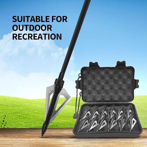 Areycvk Archery Broadheads, 100 Grains Screw In Arrow Archery 3 Blades Hunting Heads Arrow Tips Compatible Crossbow& Compound Bow With Broadhead Storage Case thumb #3