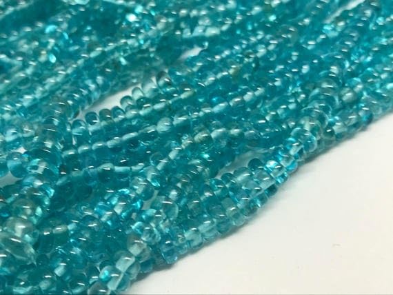 Apatite smooth roundel beads de 4-5mm et fil de pierres naturelles de 16 pouces