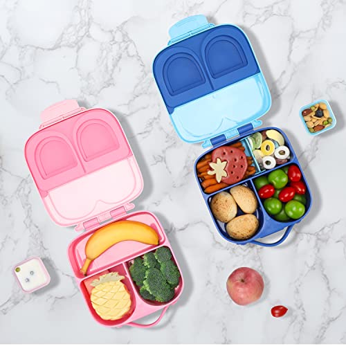 Twokiwi Bento Lunch Box For Kids - Lunch Containers With 4 Compartments Includes Sauce Jar & Removable Divider, Durable, Bpa-Free, Food-Safe Materials (Pink) #TOP5
