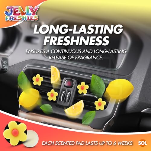 6pk Daisy Vent Clip Car Air Fresheners Lemon Scent | Car Air Fresheners, Air Freshener Car, Air Freshener Car, Car Air Fresheners for Women, Fresh Juicy Lemon Scents, Long Lasting Aroma - Image 5