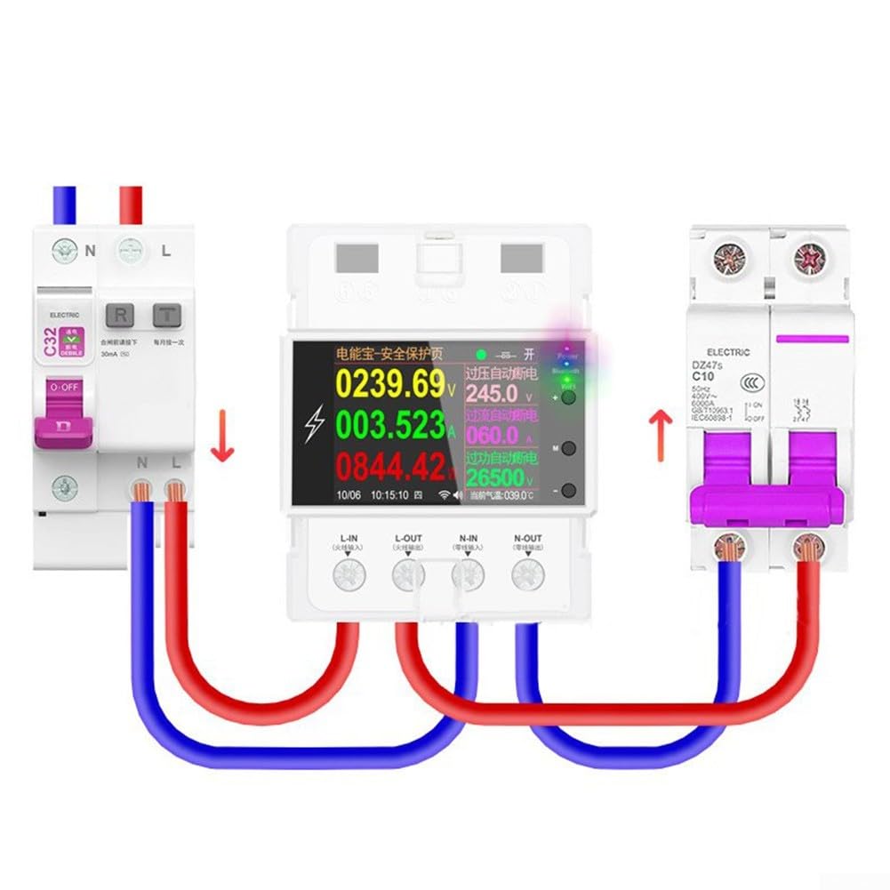 Compteur Énergie 4P Rail 35mm pour tuya 100A WiFi Compteur Énergie(AT4P-WiFi)