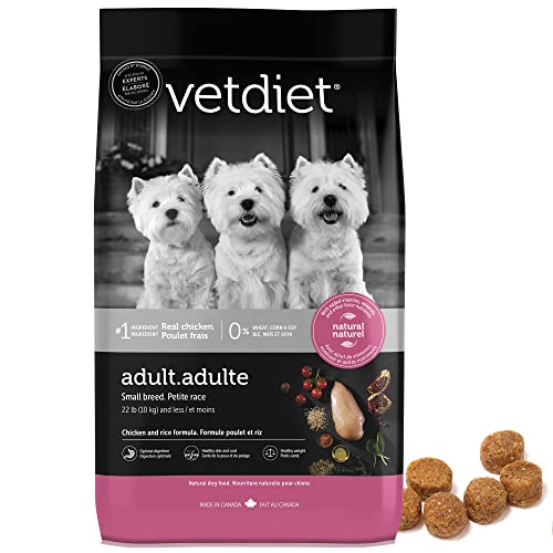 Vetdiet Dog Food Adult Small Breed Specific, Chicken and Rice Formula, 15 lb