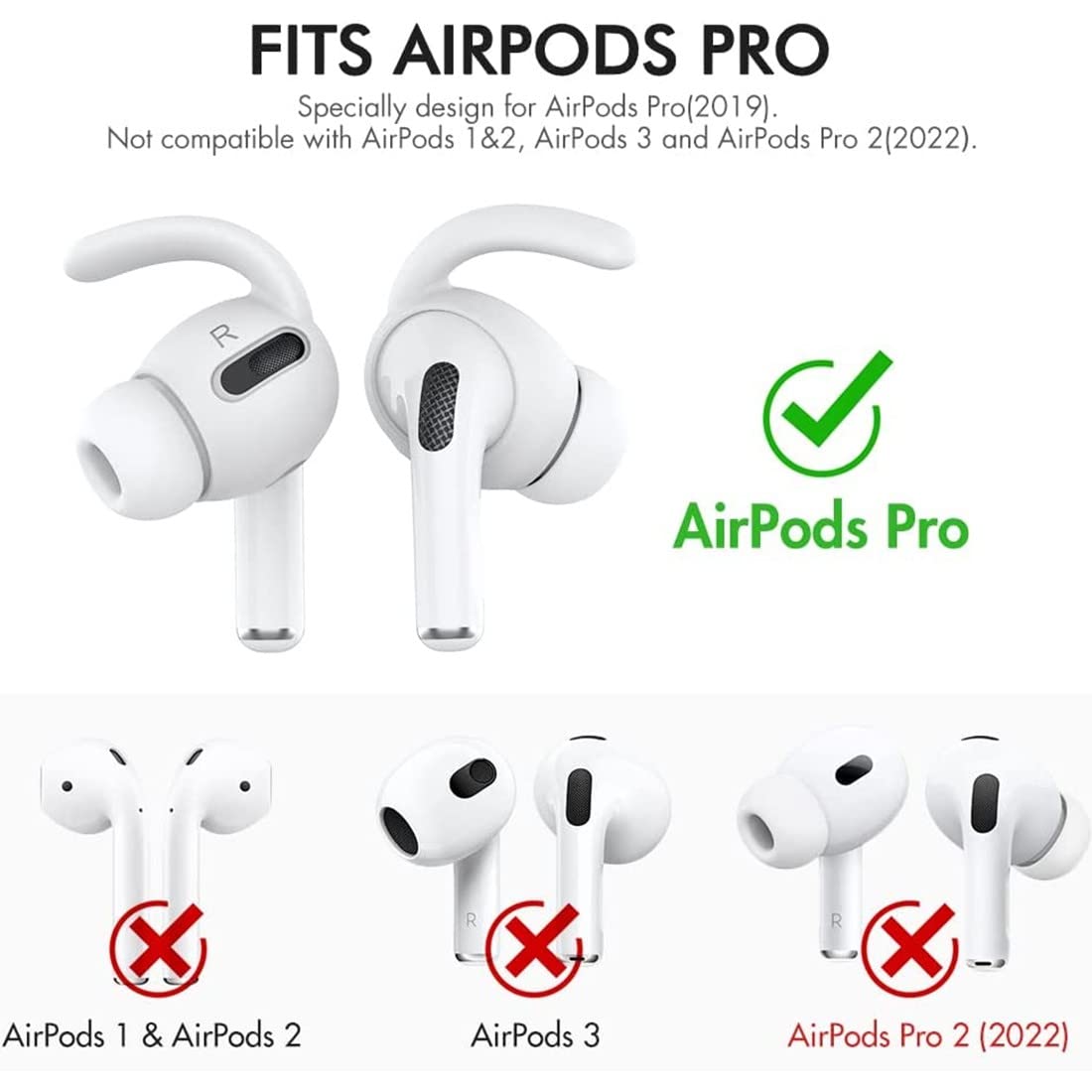 Gommini In Silicone Per AirPods 1/2 - 4 Paia, Anti-Caduta, Isolamento Rumore, Bianco