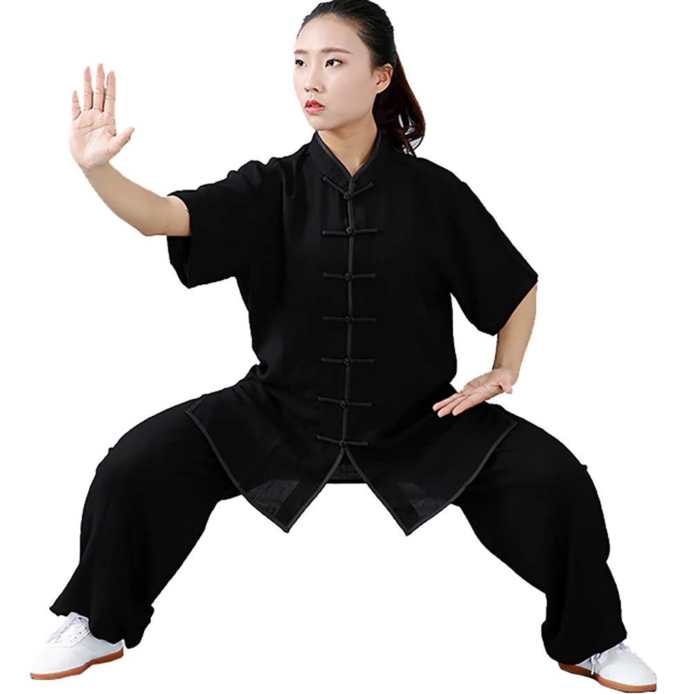 2 Pièces Tenue de Tai Chi légère Manches Courtes pour Homme et Femme Été