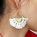 Youniker Womens Tassels Earrings Bohemian Tassel Drop Vintage Retro Tassel Dangle Boho Drop Earrings Eardrop Stud for Women (White)