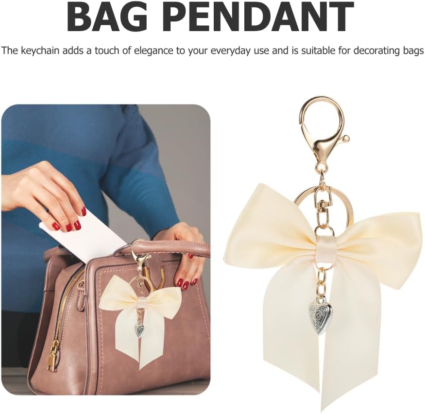 Bow Keychain Ribbon Keychain Charm Bowknot Keyring Bowknot Keychains Bow Bag Charm Decorative Purse Charms for Women - Image 5