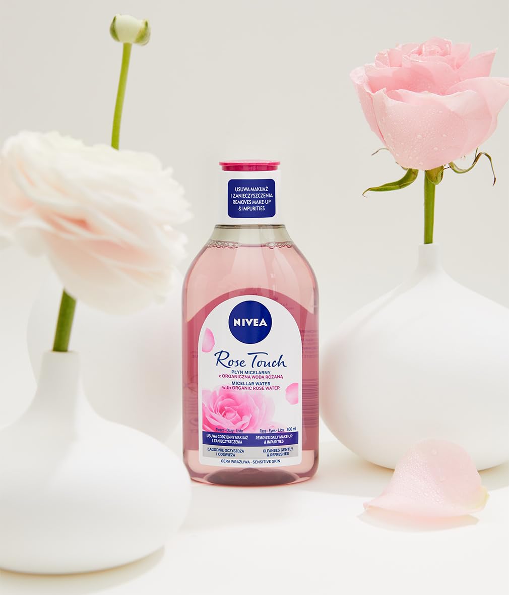 NIVEA Rose Touch Płyn micelarny z organiczną wodą różaną do cery wrażliwej 400 ml