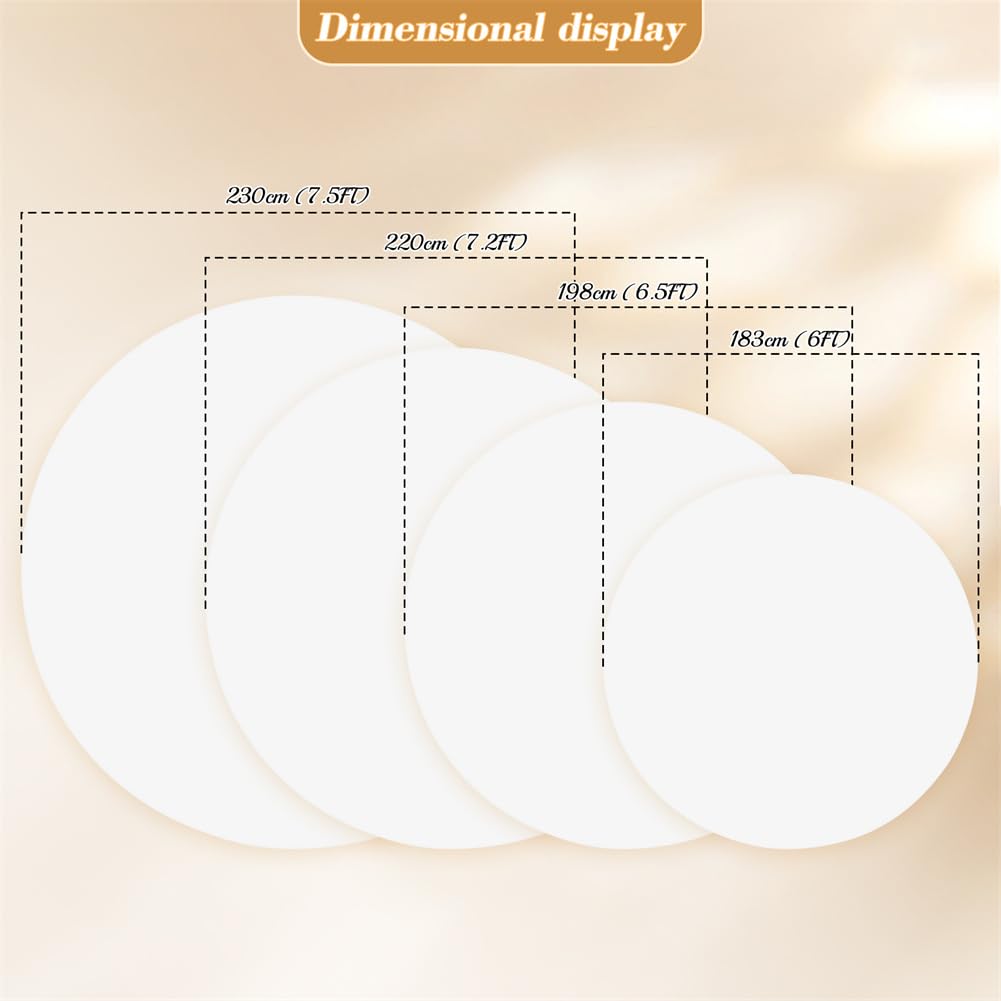 Pokrowiec na łuk dekoracyjny, Tło z okrągłym łukiem na ślub, urodziny i baby shower Multicolor od 6 stóp do 7,2 stopy(White,6.5ft (diameter 2 m round))
