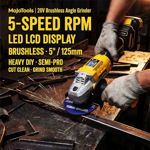 Brushless Cordless Power Tool Combo Kit for Heavy DIY & Semi-Professional Use – 50Nm Drill Driver, 380Nm Impact Wrench, 5" Angle Grinder LCD, 2×3000mAh Batteries, Carry Case &&Accessories - Image 5