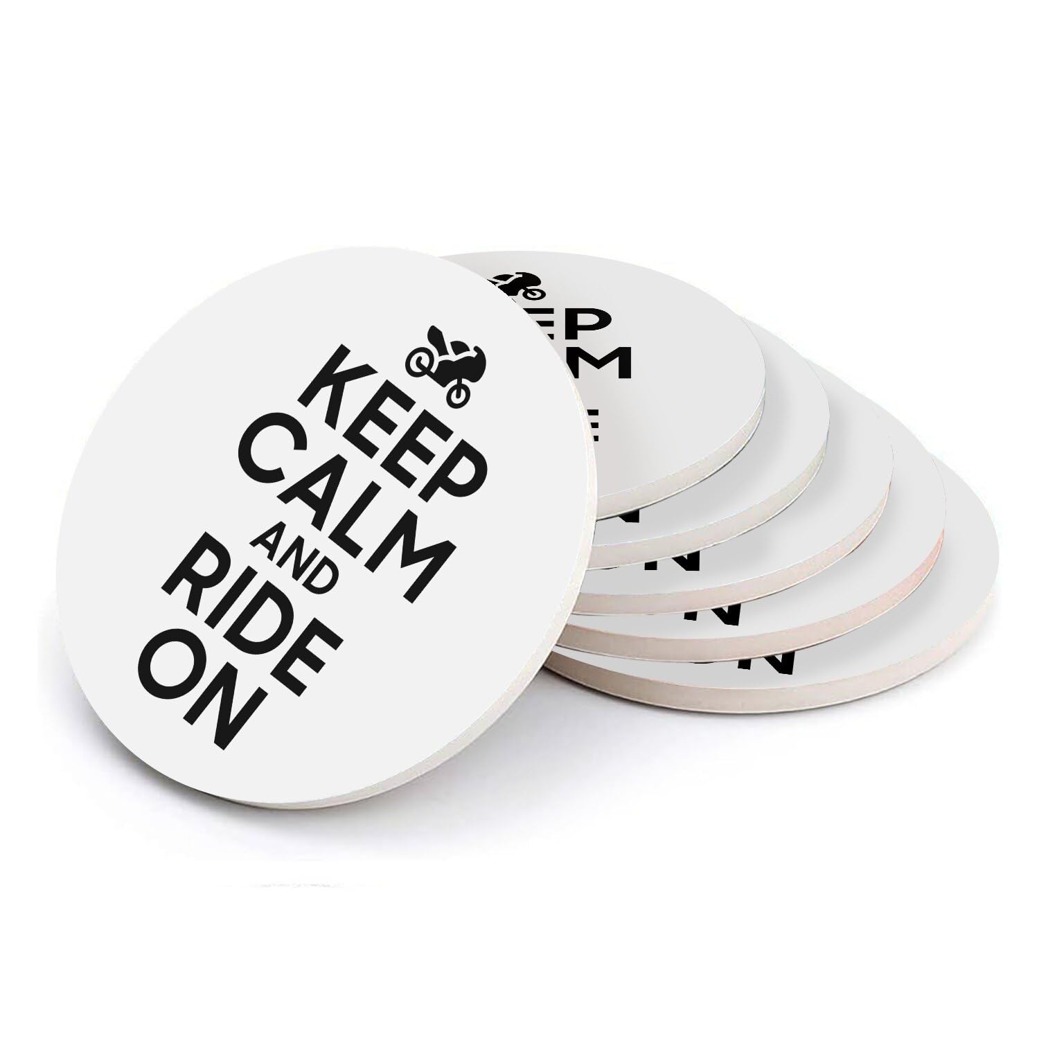 Sous-verres céramique Keep Calm Angleterre moto pour décoration de table motard
