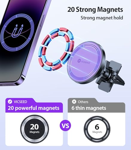 Image of VICSEED for MagSafe Car Mount [Strongest Magnet Power] Car Phone Holder