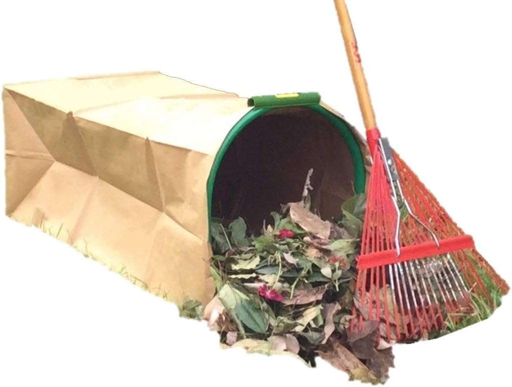 Leaf Gulp II Lawn Bag Holder For PAPER Leaf Bags. Hands-Free Bagging. Just "Sweep" Yard and Garden Leaves or Debris. Made in USA. : Health & Household