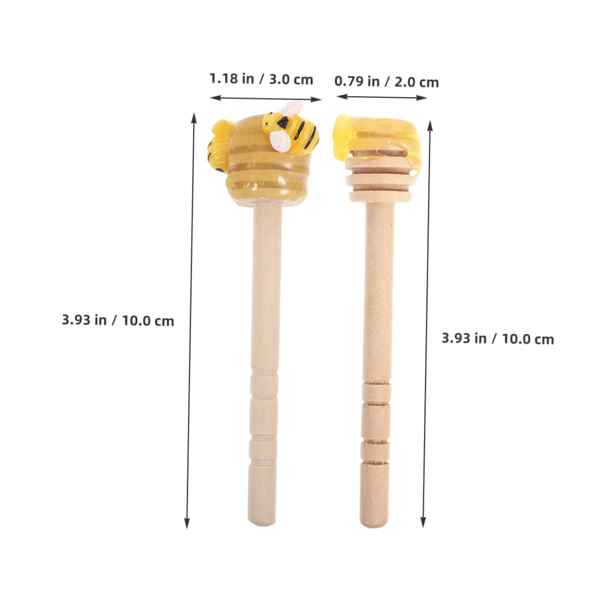 BRIGHTFUFU Bee Tiered Tray Decor 2pcs Mini Wooden Honey Dippers Honey Jar Stirs for Coffee Dessert