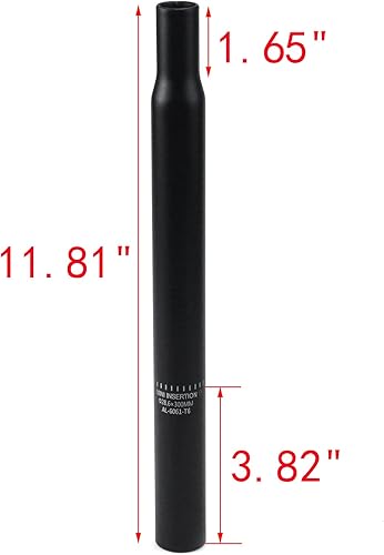 Miniatura 2 de MY MIRONEY 28.6 X 11.811 in Bike Seat Post Matte Black Bike Seatpost Aleación de aluminio Bicicletas Seat Post Reemplazo para Road & Mountain Bike