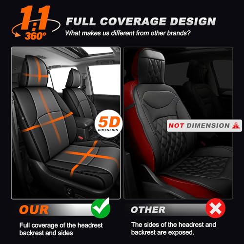 Image of AOMSAZTO Custom Fit Seat Covers for Toyota 4Runner 2011-2024 Full Set Car Seats Cover for 4Runner Accessories Black&Gray(5 Seats Model Only)