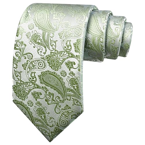 Image of GUSLESON 3.15 inch(8cm) Fashion Paisley Ties Mens Woven Jacquard Necktie for Wedding