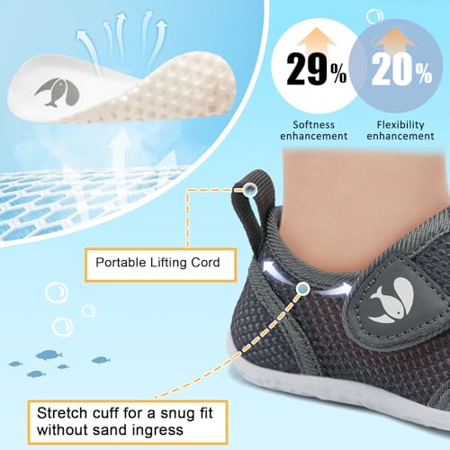 Image of FEETCITY Toddler Water Shoes Boys Girls Swim Shoes Quick Dry Kids Aqua Socks Barefoot for Beach Swimming Pool