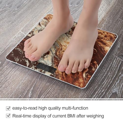 Báscula digital para baño color marrón con vidrio templado miniatura 5