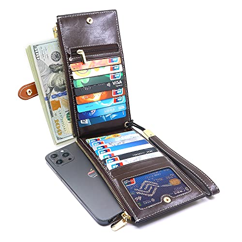 ANDOILT Wallets for Women Genuine Leather Wallet RFID Blocking Bifold Multi Card Case Purse with Zipper Pocket Handbag2