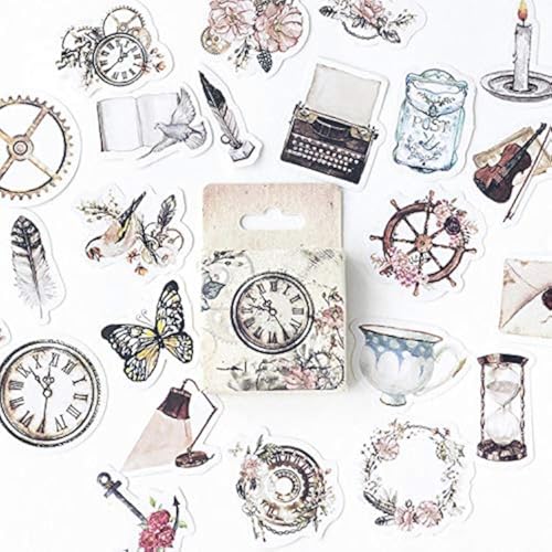 DESEACO 92 Pcs Vintage Aesthetic Scrapbooking Stickers, Steampunk & Victorian Themed Decorative Paper Decals, Mini Ephemera Pack for Junk Journal, Planner, DIY Crafts, Art Projects