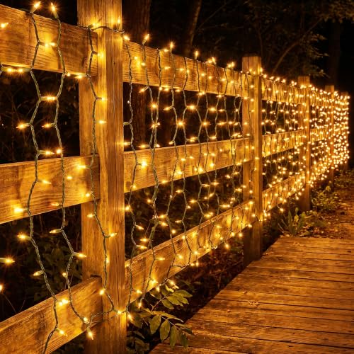 Image of BrizLabs Gold Christmas Lights Outdoor 100 Count 19.7ft Incandescent Christmas Lights Connectable Warm Glow Light String UL Certified Xmas Mini Light Green Wire for Indoor Outdoor Tree Holiday Party