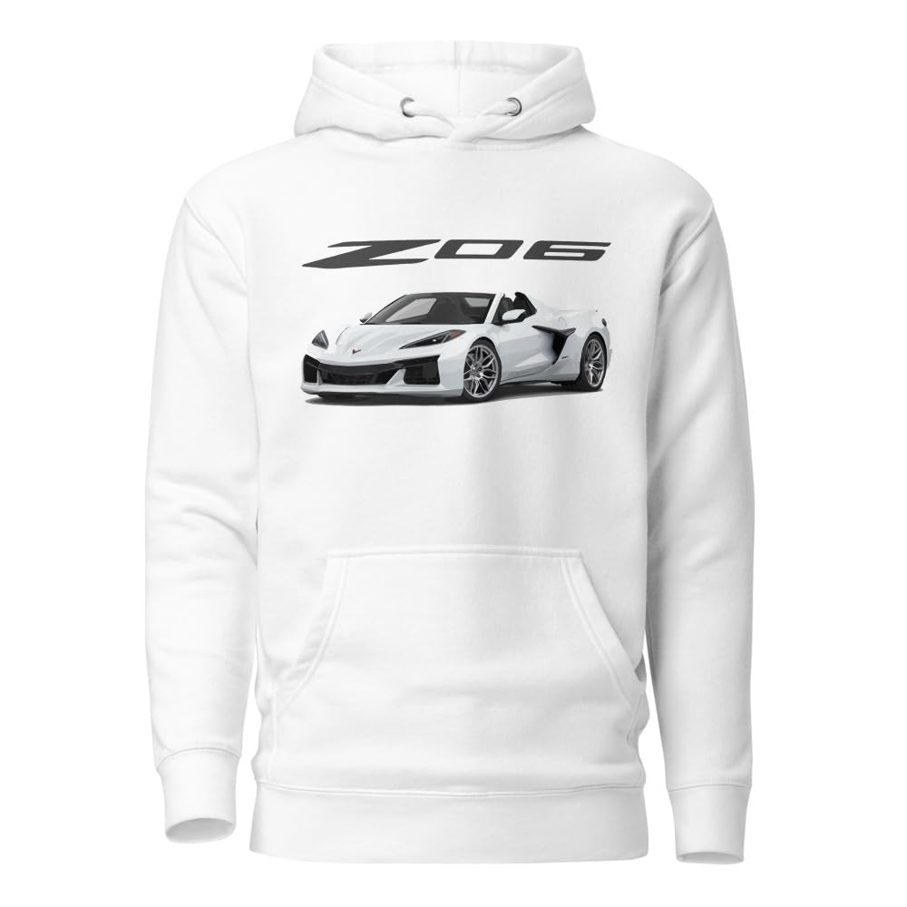 2024 arktyczny biały samochód sportowy Z06 Cabrio C8 Vette Drivers bluza z kapturem sweter