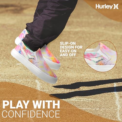 Hurley Kids Canvas Slip On Sneakers – Low Cut Skateboarding Shoes for Kids, Sports Shoes for Boys and Girls, Casual Sneakers2