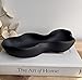 Curvy Concrete Wavy Bowl | Modern Decorative Tray | Minimalist Centerpiece | Entryway Catchall Tray | Sculptural Home Decor Piece (Matte Black Painted)