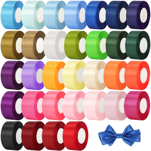 NESCCI 800 Yards Ribbon 1-1/2 Inch Satin Ribbon Single Face Satin Ribbons Perfect for Gift Wrapping Wedding Decoration Handmade Bows Wrapping Bouquet and More