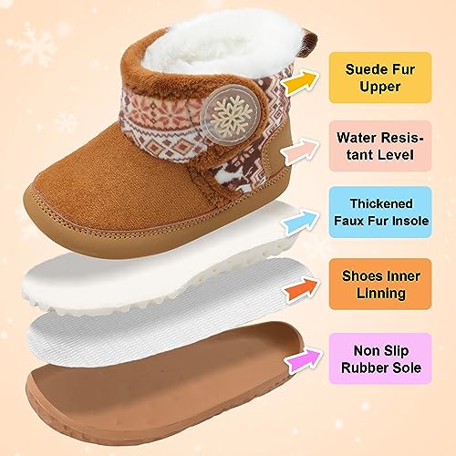L-RUN Baby Boots Infant Toddler Boys Girls Ankle Booties Little Kids Winter Shoes for Indoor Outdoor Walking Warm Shoes3