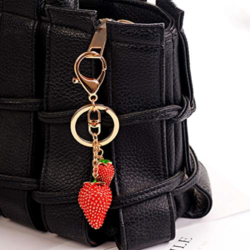 Lovely Fruits Shape Crystal Rhinestone Sparkling Keychain Bag Pendant Handbag Charm for Women Girls4