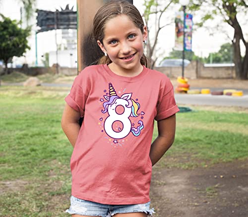 Image of Unicorn Birthday Shirts for Toddler Girls Outfit 7th 8th Shirt Seven Eight Year Old