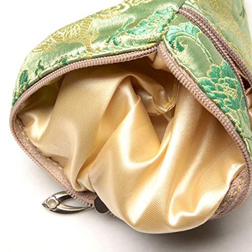 Image of HUAMULAN 6 PCS Chinese Silk 2 Zippers Coin Purse Bag Brocade Wallet Lipstick Container Jewelry Embroidered Pouch Bag Make Up Organizer