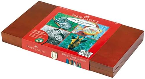 Faber-Castell Young Artist Essentials - Juego de regalo de 64 piezas de calidad prémium para niños, tamaño mediano