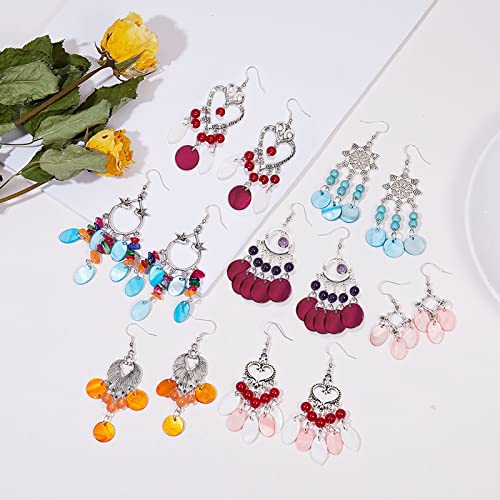 Fabricación de aretes de concha bohemia DIY con ganchos sin níquel 5