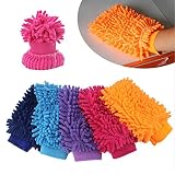 Car Wash Mitts,5 Pcs Portable Double Sided Microfiber Car Washing Gloves for Car Cleaning Mitts Tool