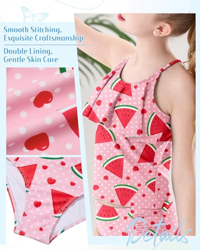 Image of Century Star Girls Flounce Tankini 2 Piece Bathing Suit | Cute swimwear set with a stylish flounce top,Comfortable fit, perfect for girls' summer beach vacations