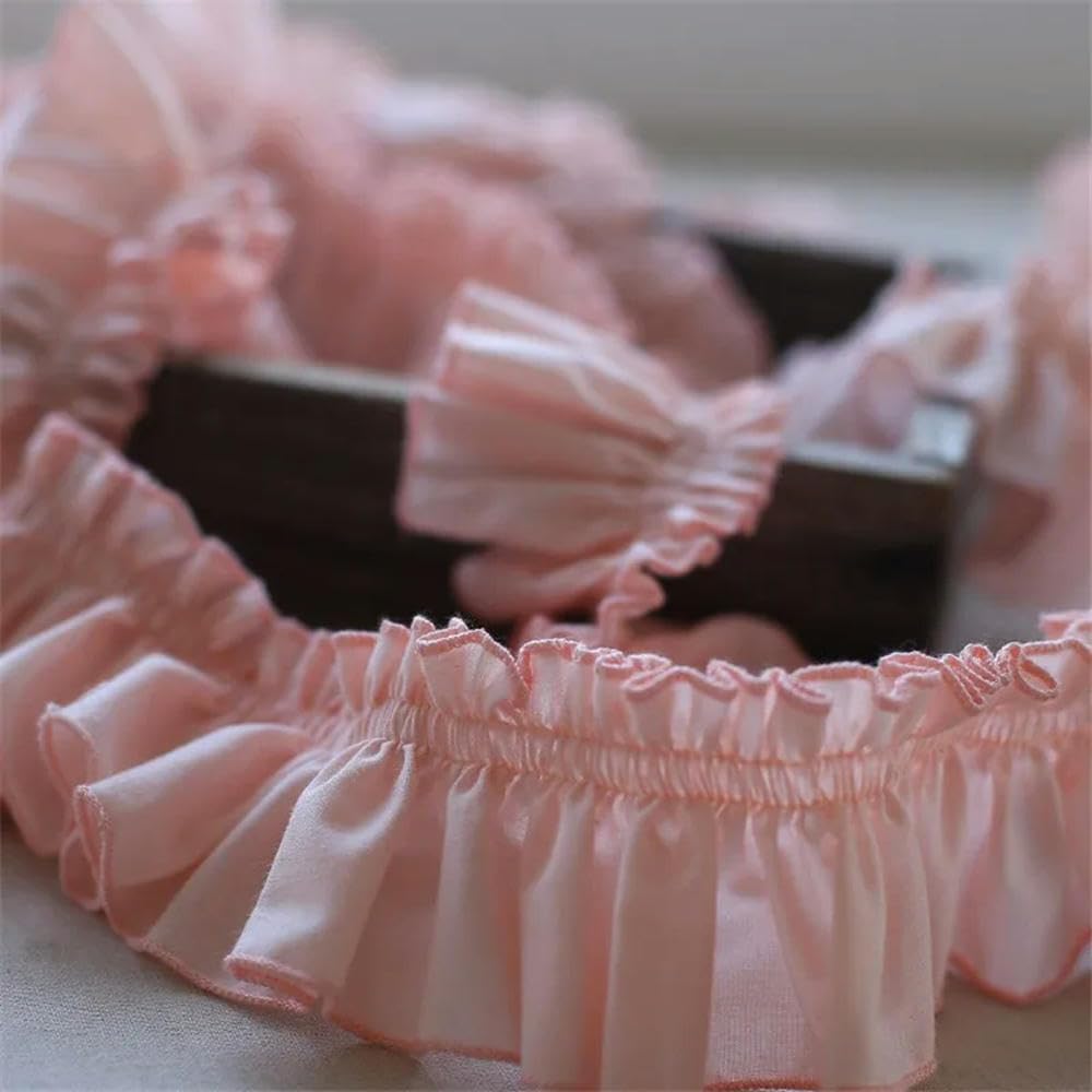 Koronkowa taśma ozdobna, 6.5 Cm Wide Multicolor Cotton 3D Pleated Lace Ribbon For DIY Sewing(Grey)