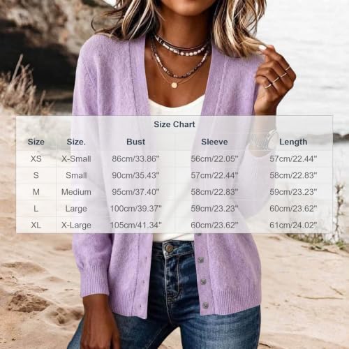Cardigan Sweaters for Women V Neck Long Sleeve Knit Cardigans Shrug - image 4