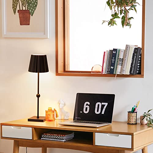 Ggoying Cordless Table Lamp,5200Mah Rechargeable Battery Operated Led Desk Lamp 3 Color Stepless Dimming, Minimalist Portable Night Light For Couple Dinner/Restaurant/Outdoor Camping//Bedroom(Black) #TOP5