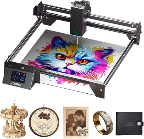 Longer RAY5 20W Laser Lasergravierer, 20000mW Laser-Ausgangsleistung, 130W CNC Laser Cutter, Offline-Steuerung über App, Gravurwerkzeug für Metall/Glas/Holz.