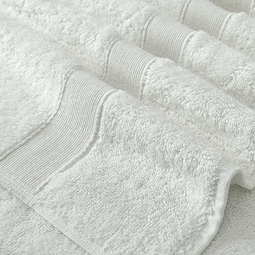 Chakir Turkish Linens 100% Turkish Cotton 550-600 GSM | Soft and Absorbent Turkish Bath Towels for Daily Use | 27 x 54 Inches Bath Towels (White)