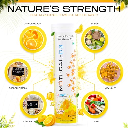 Image of Calcium and Vitamin D3 Tablets - Pack of 2, 30 Sugar-Free Effervescent Calcium Tablets for Women & Men, Maximum Bone Density & Joint Health Support, Fast Absorbing Formula