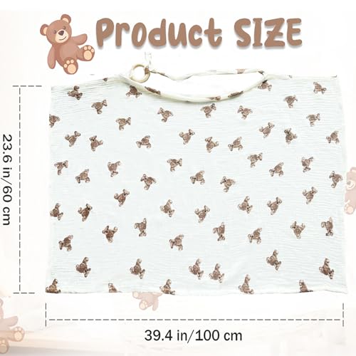 Image of Nursing Cover for Breastfeeding, Feeding Covers for Nursing Mom, Adorable Bear Design Feeding Apron for Mom Breastfeeding Essential Items for New Mothers in Various Scenarios Suitable