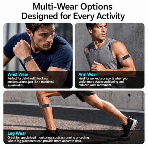 Image of Vitro Smart Fitness Band - Heart Rate, SpO2, Sleep & ECG Monitor | 7 Days Battery | Body Composition | Body Temperature | Multi-Sport Tracker for Daily Health & Fitness (Midnight Blue)