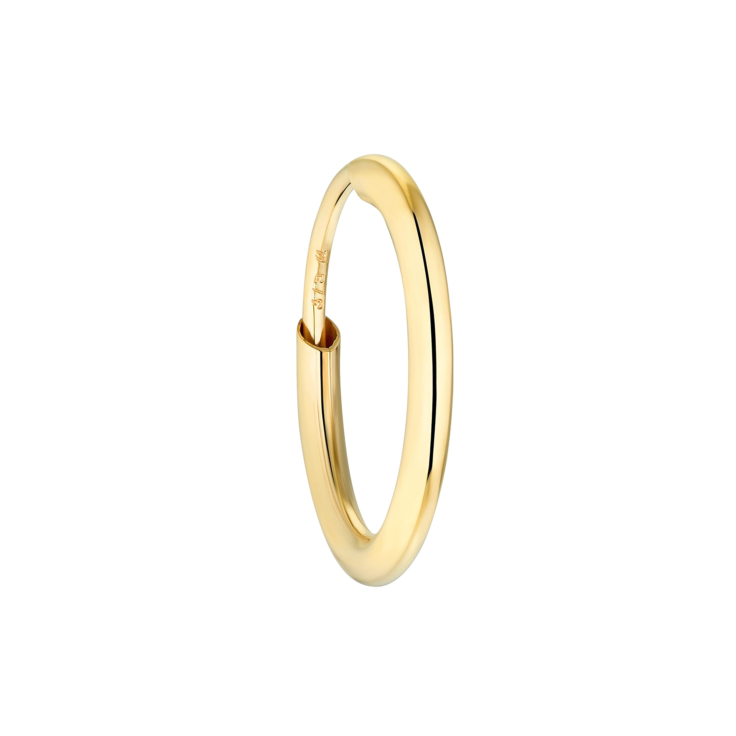 Amor Single Creole Unisex Women Men Earrings, 1 cm, Gold, comes in Jewelry Gift box